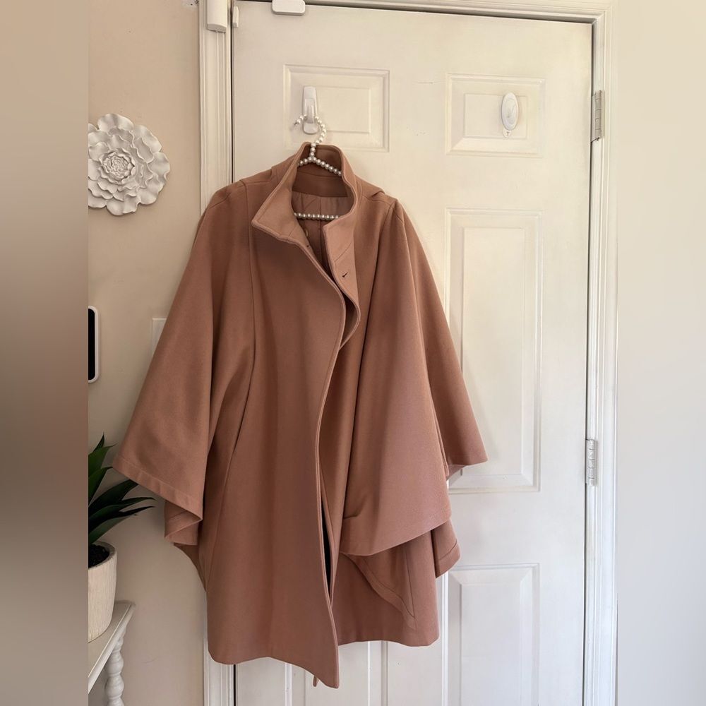 VTG Bonders Dusty Rose Pink Wool Flare Cape - Picture 2 of 16